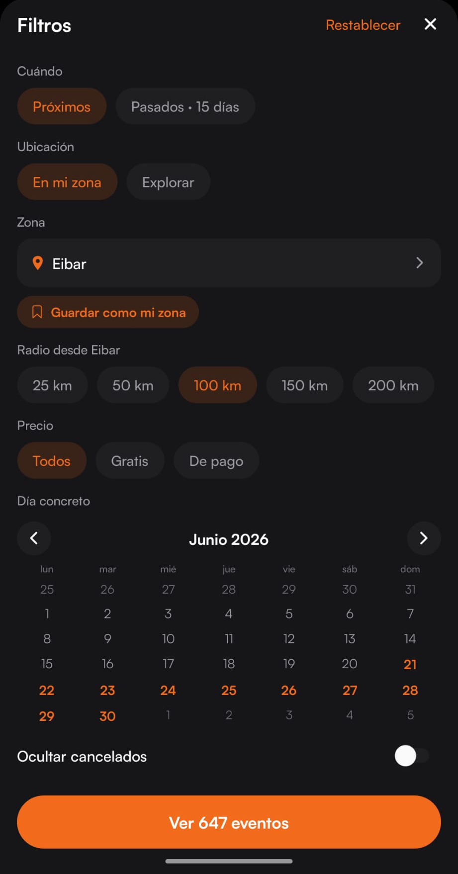 Filtros avanzados en GigPulse